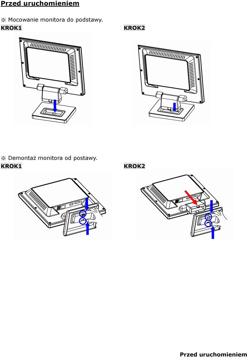 KROK1 KROK2 Demontaż monitora