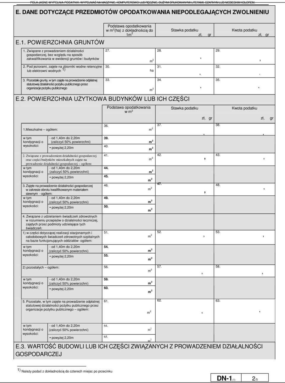 Związane z prowadzeniem działalności gospodarczej bez względu na sposób zakwalifikowania w ewidencji gruntów i budynków 2.