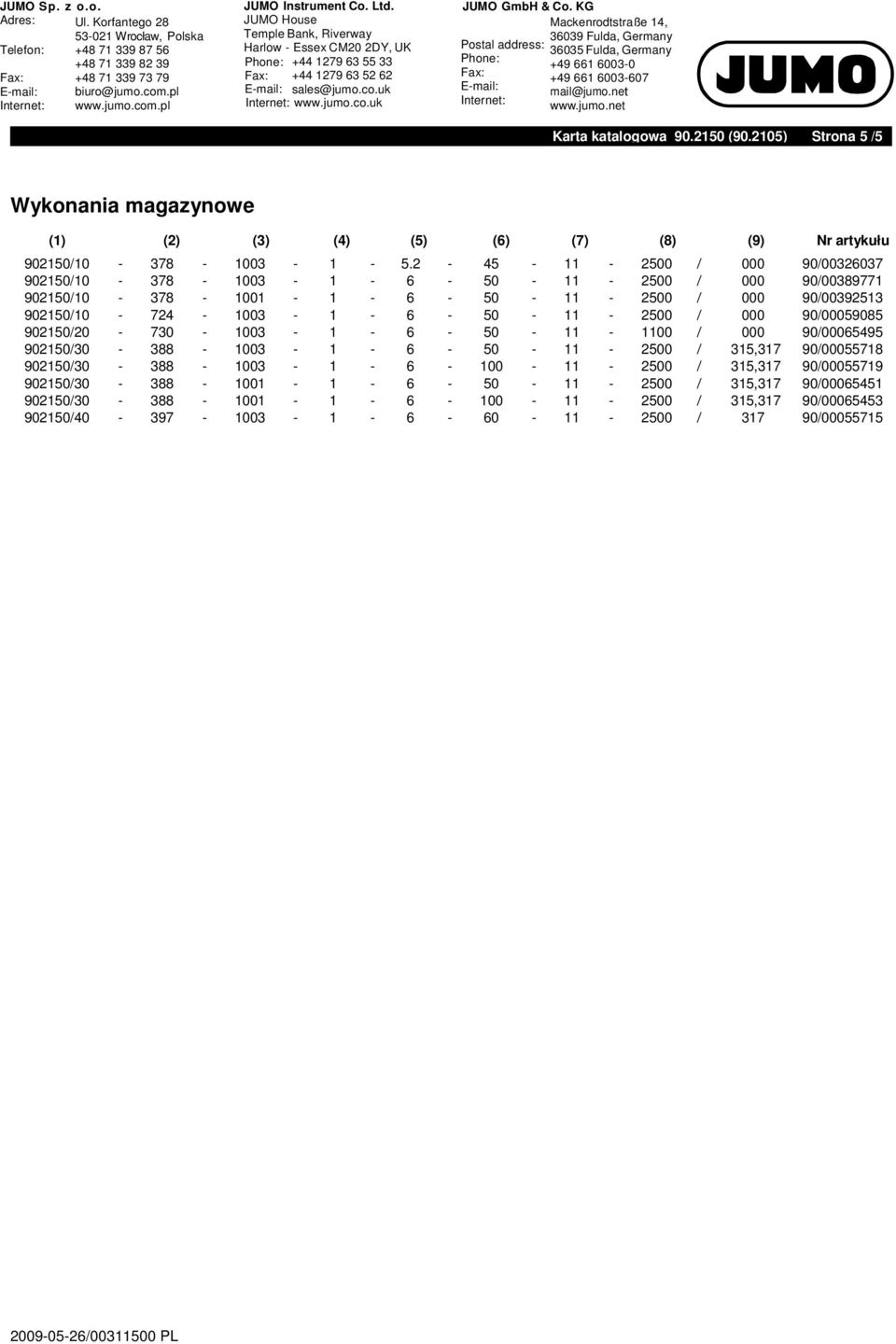 2-45 - 11-2500 / 000 90/00326037 902150/10-378 - 1003-1 - 6-50 - 11-2500 / 000 90/00389771 902150/10-378 - 1001-1 - 6-50 - 11-2500 / 000 90/00392513 902150/10-724 - 1003-1 - 6-50 - 11-2500 / 000