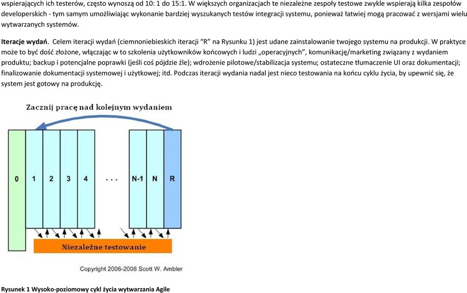 łatwiej mogą pracowad z wersjami wielu wytwarzanych systemów. Iteracje wydao. Celem iteracji wydao (ciemnoniebieskich iteracji R na Rysunku 1) jest udane zainstalowanie twojego systemu na produkcji.