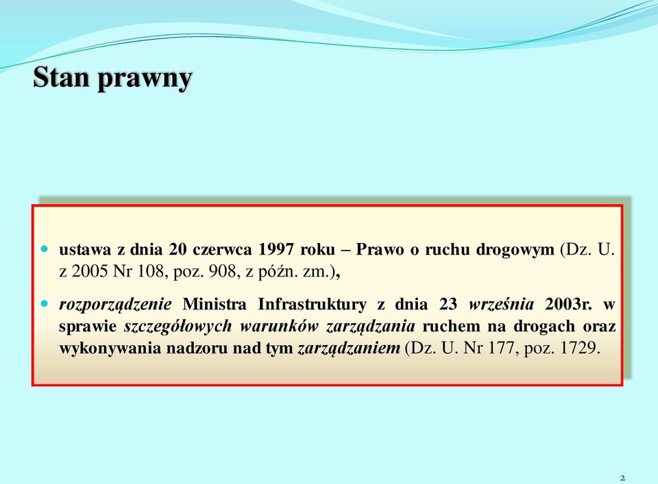 ), rozporządzenie Ministra Infrastruktury z dnia 23 września 2003r.