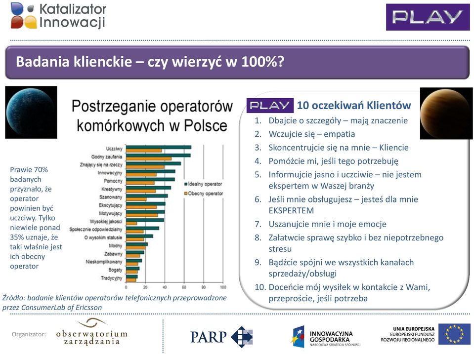 Dbajcie o szczegóły mają znaczenie 2. Wczujcie się empatia 3. Skoncentrujcie się na mnie Kliencie 4. Pomóżcie mi, jeśli tego potrzebuję 5.