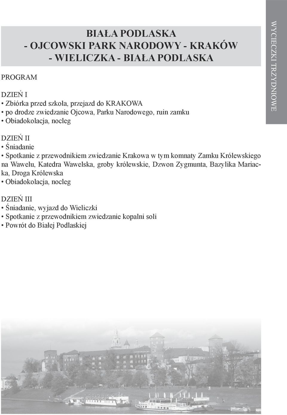 zwiedzanie Krakowa w tym komnaty Zamku Królewskiego na Wawelu, Katedra Wawelska, groby królewskie, Dzwon Zygmunta,