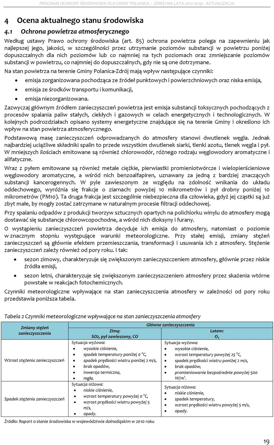 raz zmniejszanie pzimów substancji w pwietrzu, c najmniej d dpuszczalnych, gdy nie są ne dtrzymane.