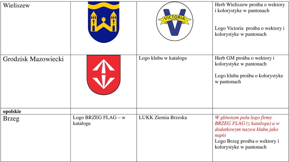 kolorystyke w opolskie Brzeg Logo BRZEG FLAG w katalogu LUKK Ziemia Brzeska W głównym