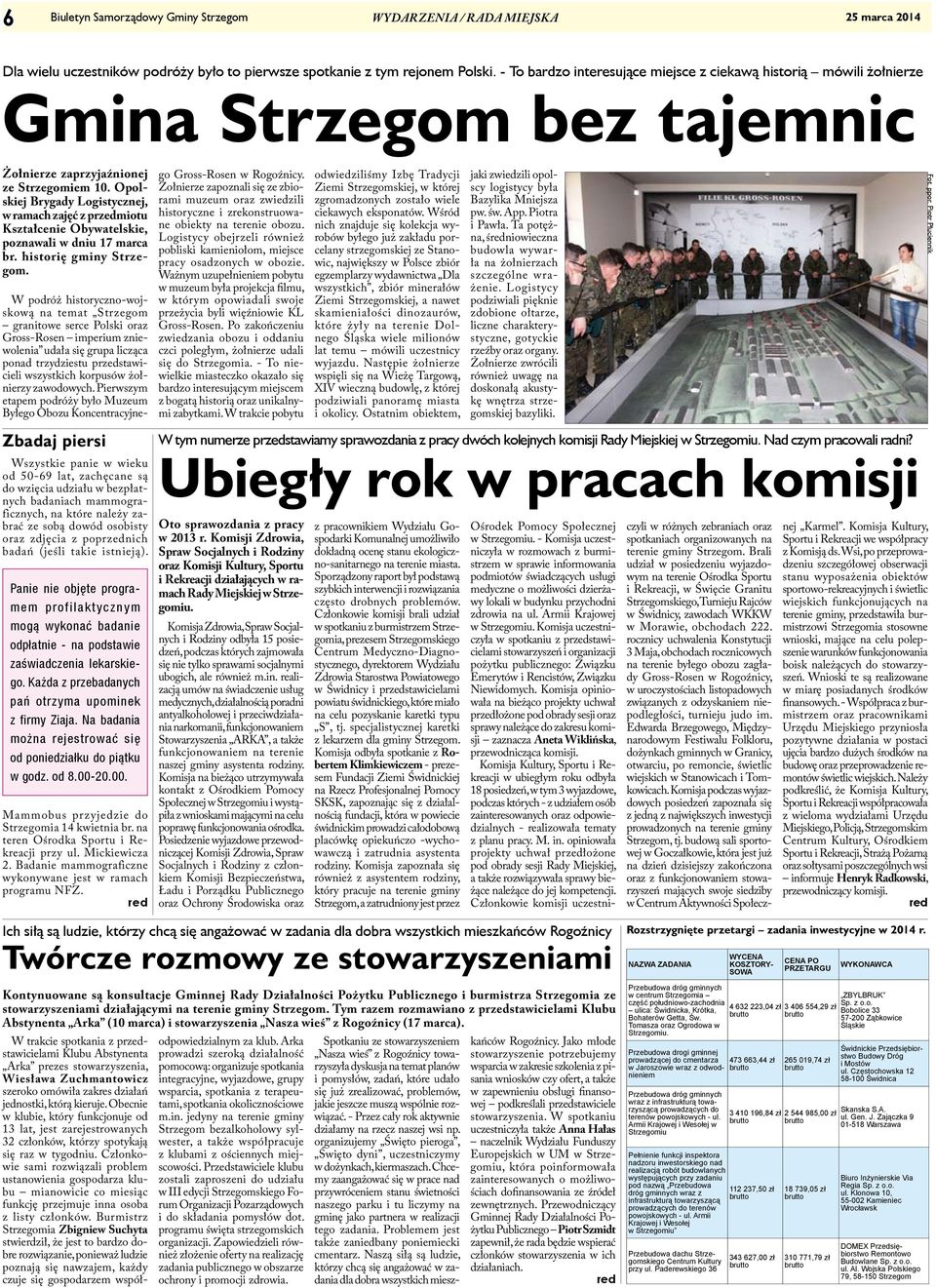 Opolskiej Brygady Logistycznej, w ramach zajęć z przedmiotu Kształcenie Obywatelskie, poznawali w dniu 17 marca br. historię gminy Strzegom.