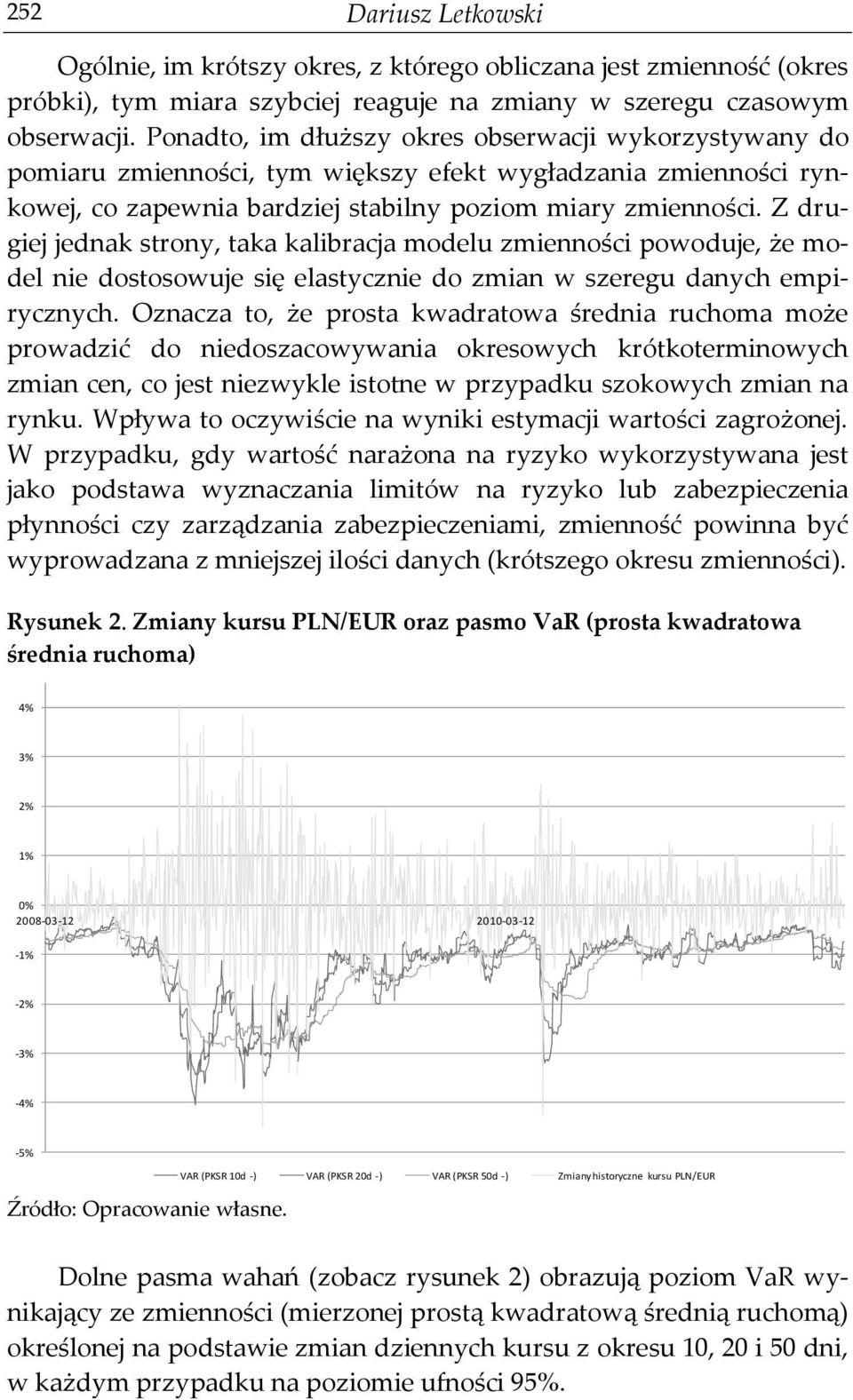 Z drugiej jednak strony, taka kalibracja modelu zmienności powoduje, że model nie dostosowuje się elastycznie do zmian w szeregu danych empirycznych.