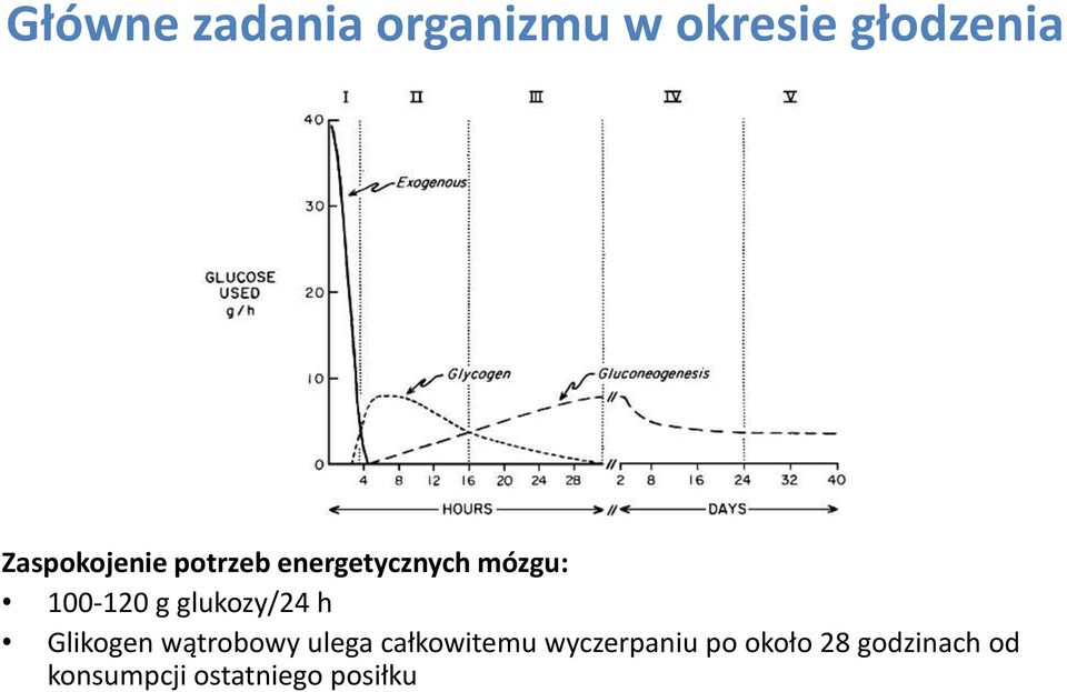 glukozy/24 h Glikogen wątrobowy ulega całkowitemu