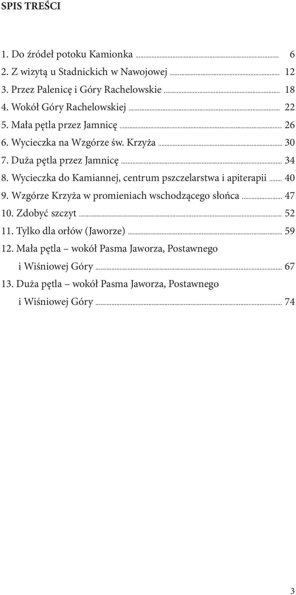 Wycieczka do Kamiannej, centrum pszczelarstwa i apiterapii... 40 9. Wzgórze Krzyża w promieniach wschodzącego słońca... 47 10. Zdobyć szczyt... 52 11.