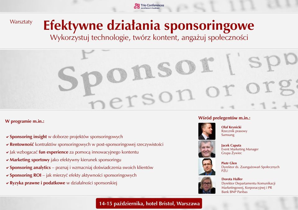 : asponsoring insight w doborze projektów sponsoringowych arentowność kontraktów sponsoringowych w post-sponsoringowej rzeczywistości ajak wzbogacać fun experience za pomocą innowacyjnego kontentu