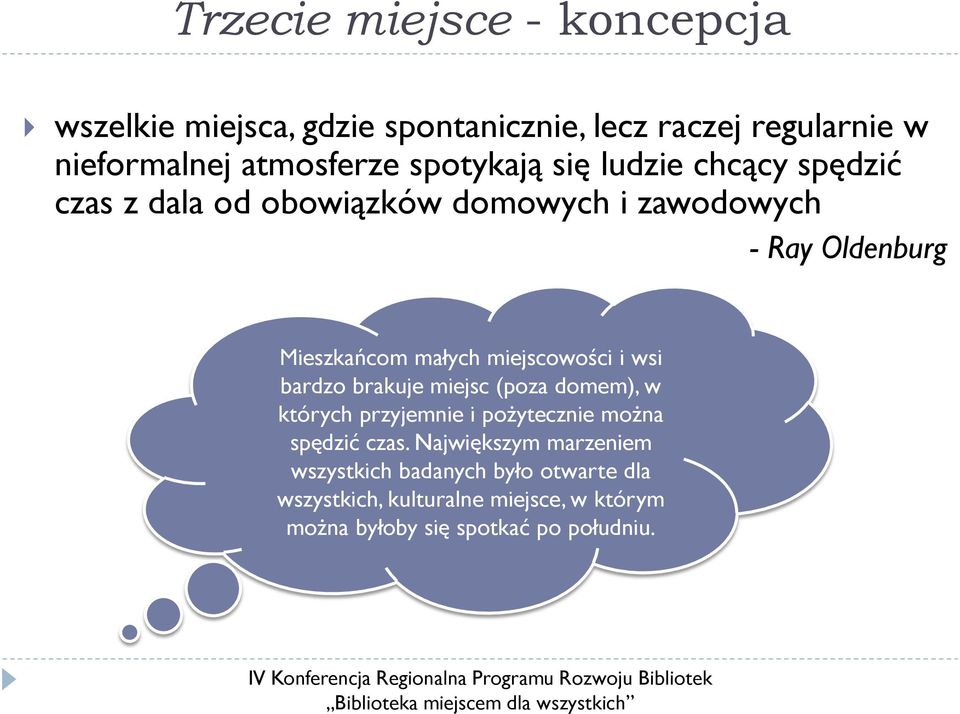 miejscowości i wsi bardzo brakuje miejsc (poza domem), w których przyjemnie i pożytecznie można spędzić czas.