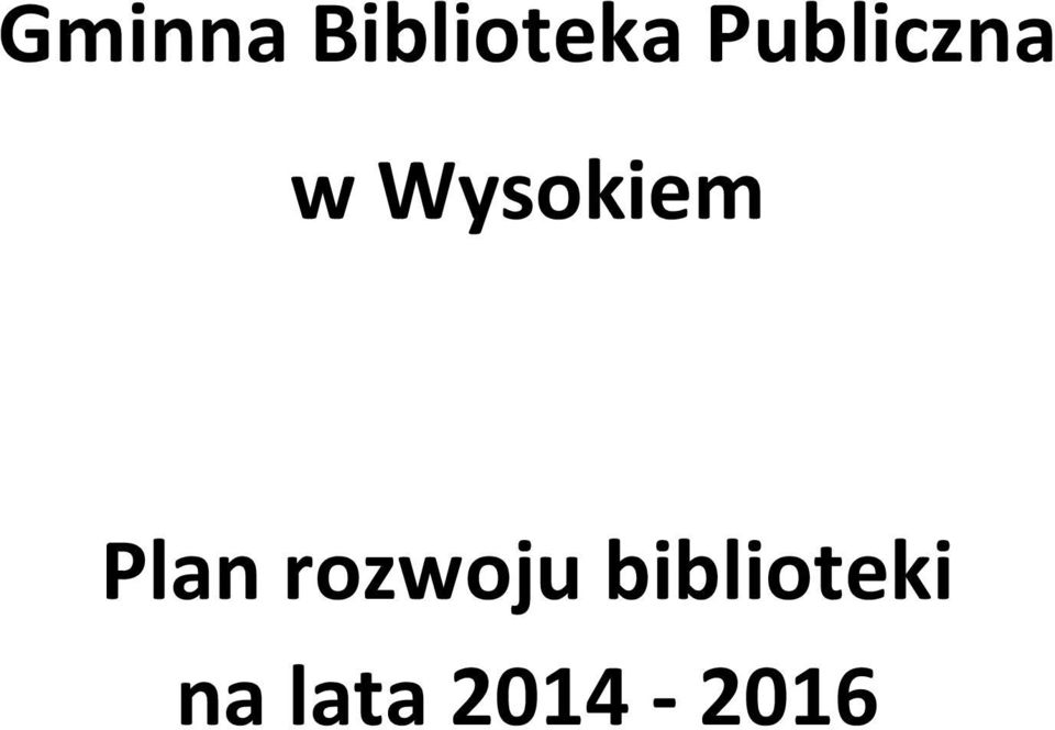 Wysokiem Plan