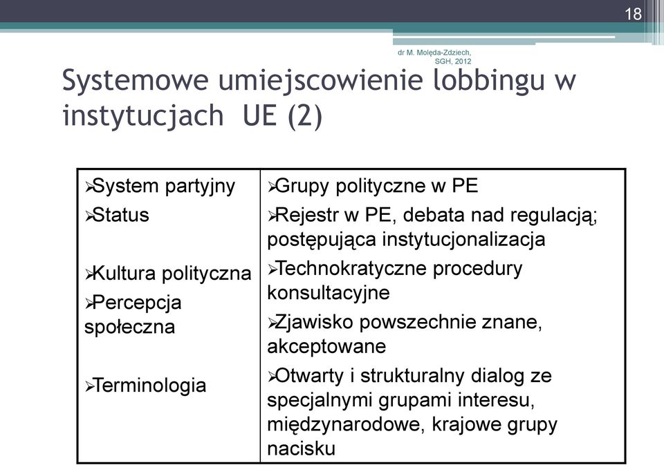 postępująca instytucjonalizacja Technokratyczne procedury konsultacyjne Zjawisko powszechnie znane,