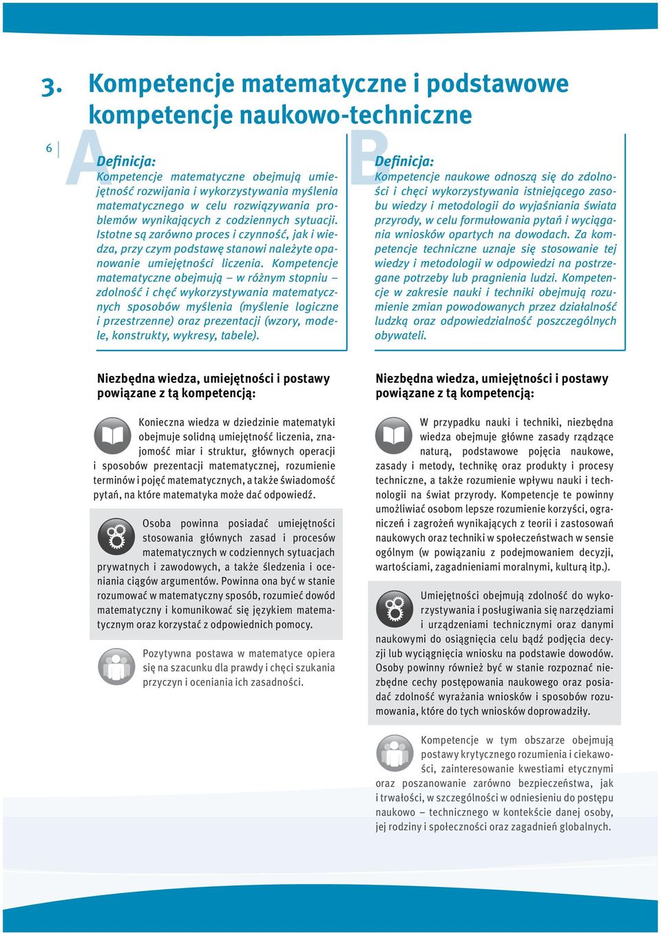 Kompetencje matematyczne obejmują w różnym stopniu zdolność i chęć wykorzystywania matematycznych sposobów myślenia (myślenie logiczne i przestrzenne) oraz prezentacji (wzory, modele, konstrukty,