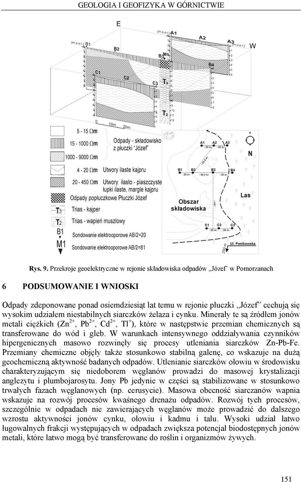 udziałem niestabilnych siarczków żelaza i cynku. Minerały te są źródłem jonów metali ciężkich (Zn 2+, Pb 2+, Cd 2+, Tl + ), które w następstwie przemian chemicznych są transferowane do wód i gleb.