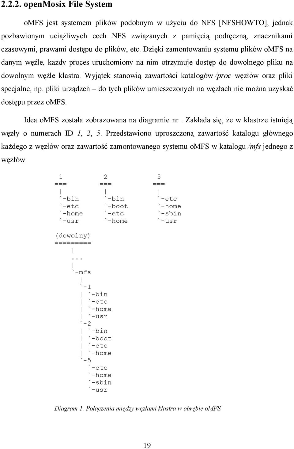 Wyjątek stanowią zawartości katalogów /proc węzłów oraz pliki specjalne, np. pliki urządzeń do tych plików umieszczonych na węzłach nie można uzyskać dostępu przez omfs.