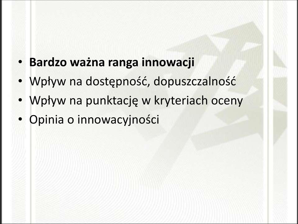 dopuszczalność Wpływ na