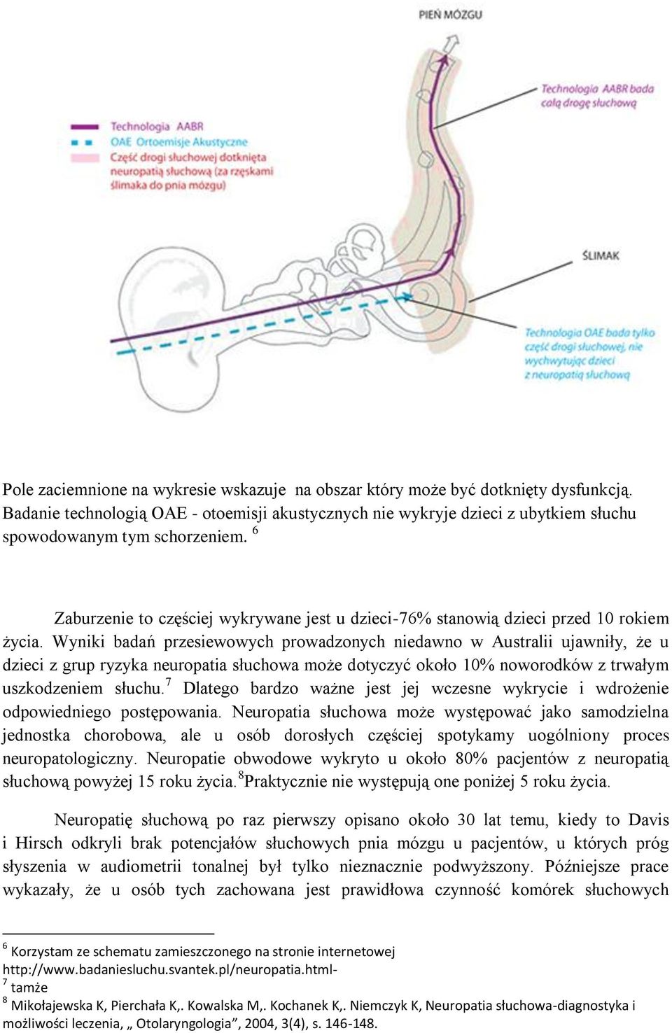 Wyniki badań przesiewowych prowadzonych niedawno w Australii ujawniły, że u dzieci z grup ryzyka neuropatia słuchowa może dotyczyć około 10% noworodków z trwałym uszkodzeniem słuchu.