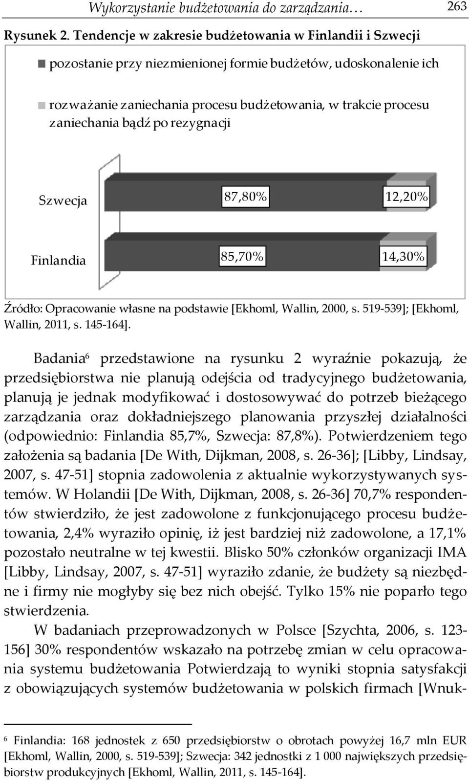 bądź po rezygnacji Szwecja 87,80% 12,20% Finlandia 85,70% 14,30% Źródło: Opracowanie własne na podstawie [Ekhoml, Wallin, 2000, s. 519-539]; [Ekhoml, Wallin, 2011, s. 145-164].