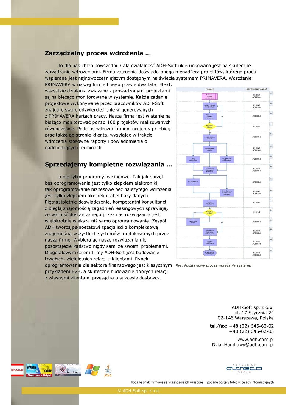 WdroŜenie PRIMAVERA w naszej firmie trwało prawie dwa lata. Efekt: wszystkie działania związane z prowadzonymi projektami są na bieŝąco monitorowane w systemie.