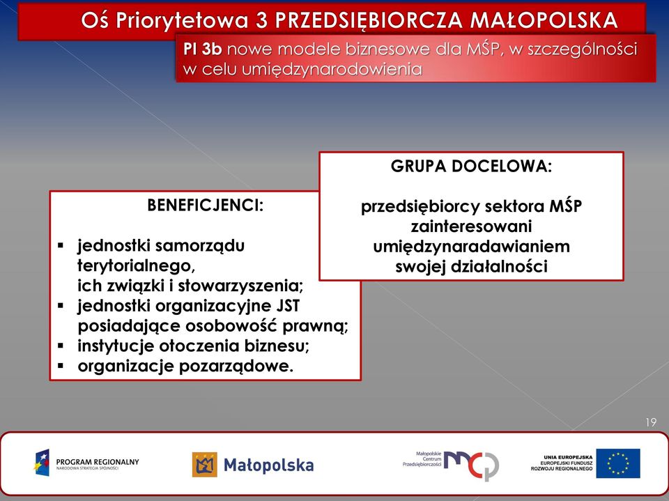 jednostki organizacyjne JST posiadające osobowość prawną; instytucje otoczenia biznesu;