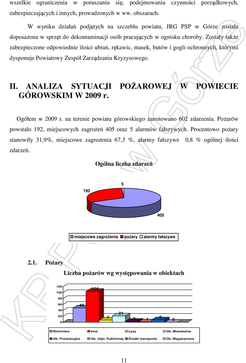 Zostały także zabezpieczone odpowiednie ilości ubrań, rękawic, masek, butów i gogli ochronnych, którymi dysponuje Powiatowy Zespół Zarządzania Kryzysowego. II.