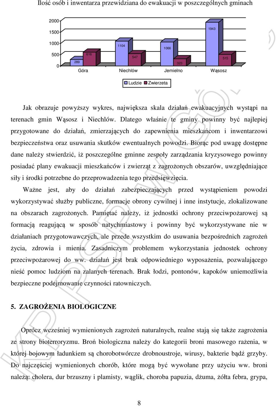 Dlatego właśnie te gminy powinny być najlepiej przygotowane do działań, zmierzających do zapewnienia mieszkańcom i inwentarzowi bezpieczeństwa oraz usuwania skutków ewentualnych powodzi.