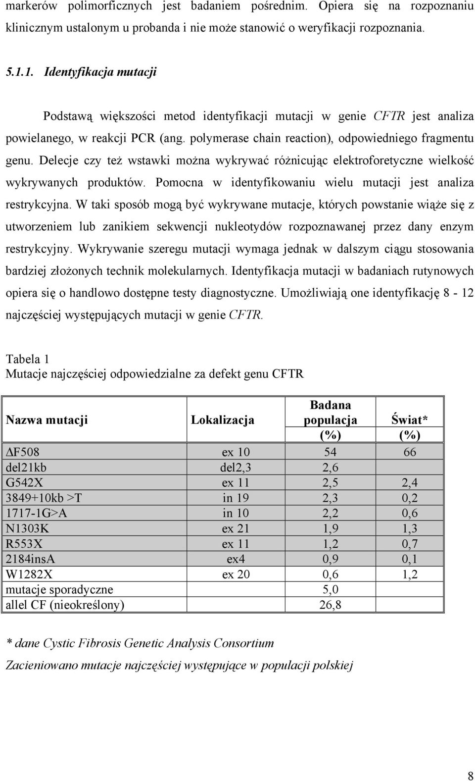 Delecje czy też wstawki można wykrywać różnicując elektroforetyczne wielkość wykrywanych produktów. Pomocna w identyfikowaniu wielu mutacji jest analiza restrykcyjna.