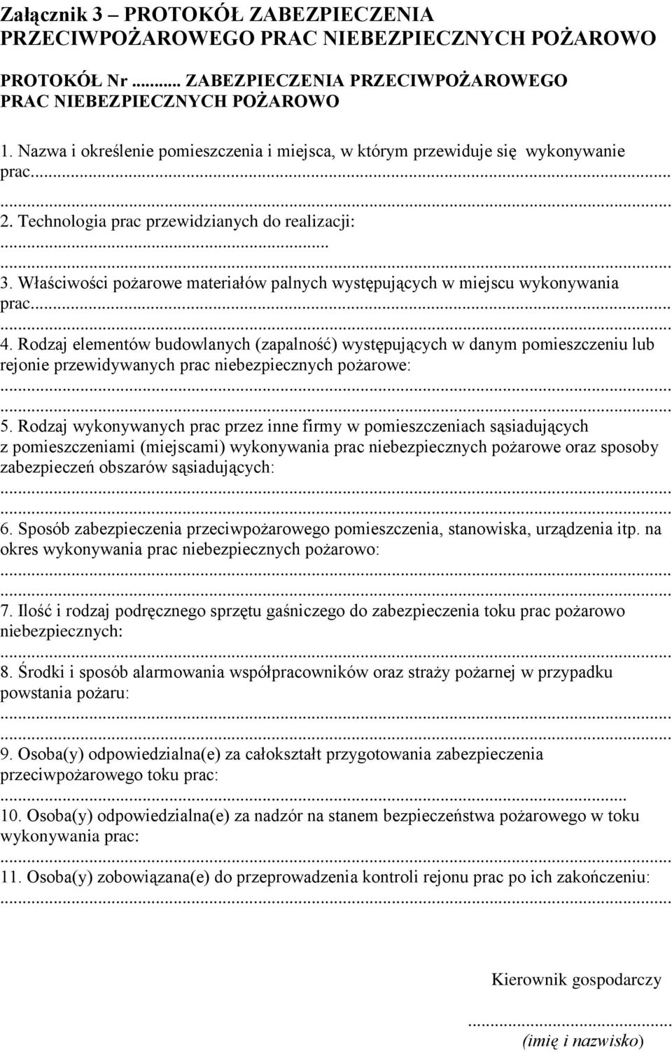 Właściwości pożarowe materiałów palnych występujących w miejscu wykonywania prac... 4.