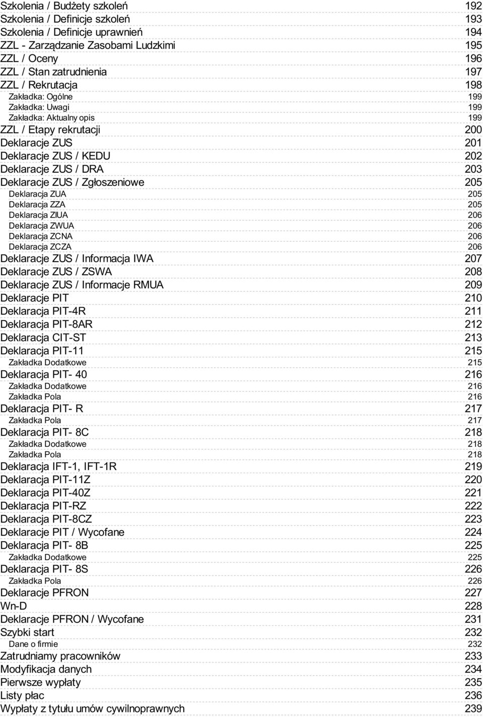 Deklaracja ZWUA Deklaracja ZCNA Deklaracja ZCZA Deklaracje ZUS / Informacja IWA Deklaracje ZUS / ZSWA Deklaracje ZUS / Informacje RMUA Deklaracje PIT Deklaracja PIT-4R Deklaracja PIT-8AR Deklaracja