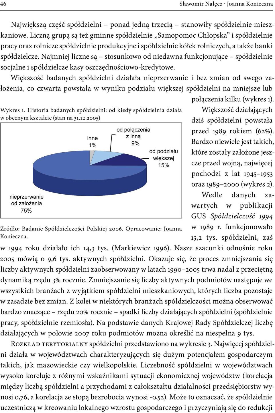 Najmniej liczne są stosunkowo od niedawna funkcjonujące spółdzielnie socjalne i spółdzielcze kasy oszczędnościowo kredytowe.