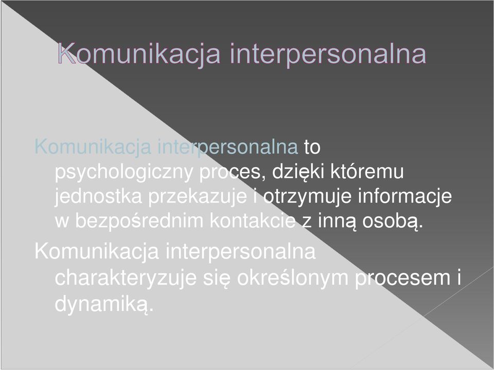 informacje w bezpośrednim kontakcie z inną osobą.