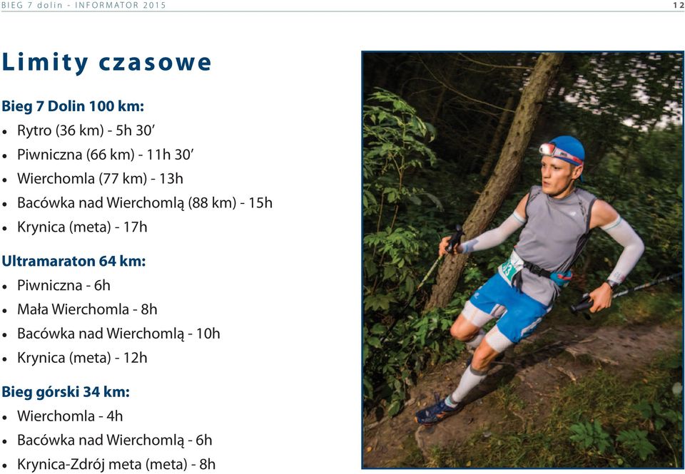 (meta) - 17h Ultramaraton 64 km: Piwniczna - 6h Mała Wierchomla - 8h Bacówka nad Wierchomlą - 10h