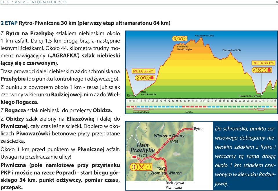 Trasa prowadzi dalej niebieskim aż do schroniska na Przehybie (do punktu kontrolnego i odżywczego).