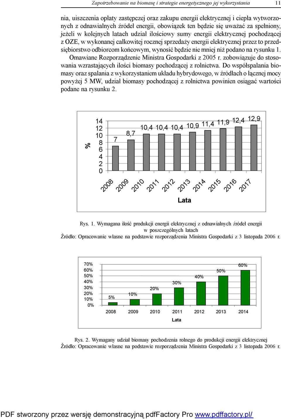 przez to przedsiębiorstwo odbiorcom końcowym, wynosić będzie nie mniej niż podano na rysunku 1. Omawiane Rozporządzenie Ministra Gospodarki z 2005 r.