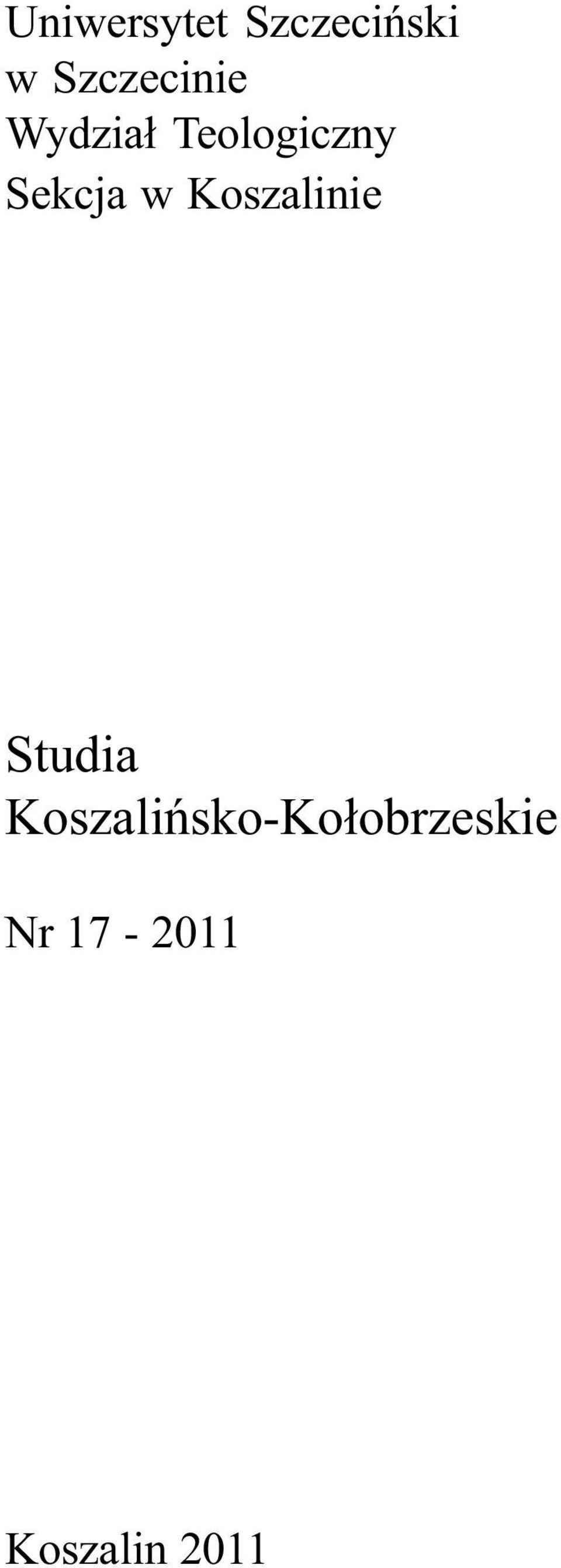 Sekcja w Koszalinie Studia