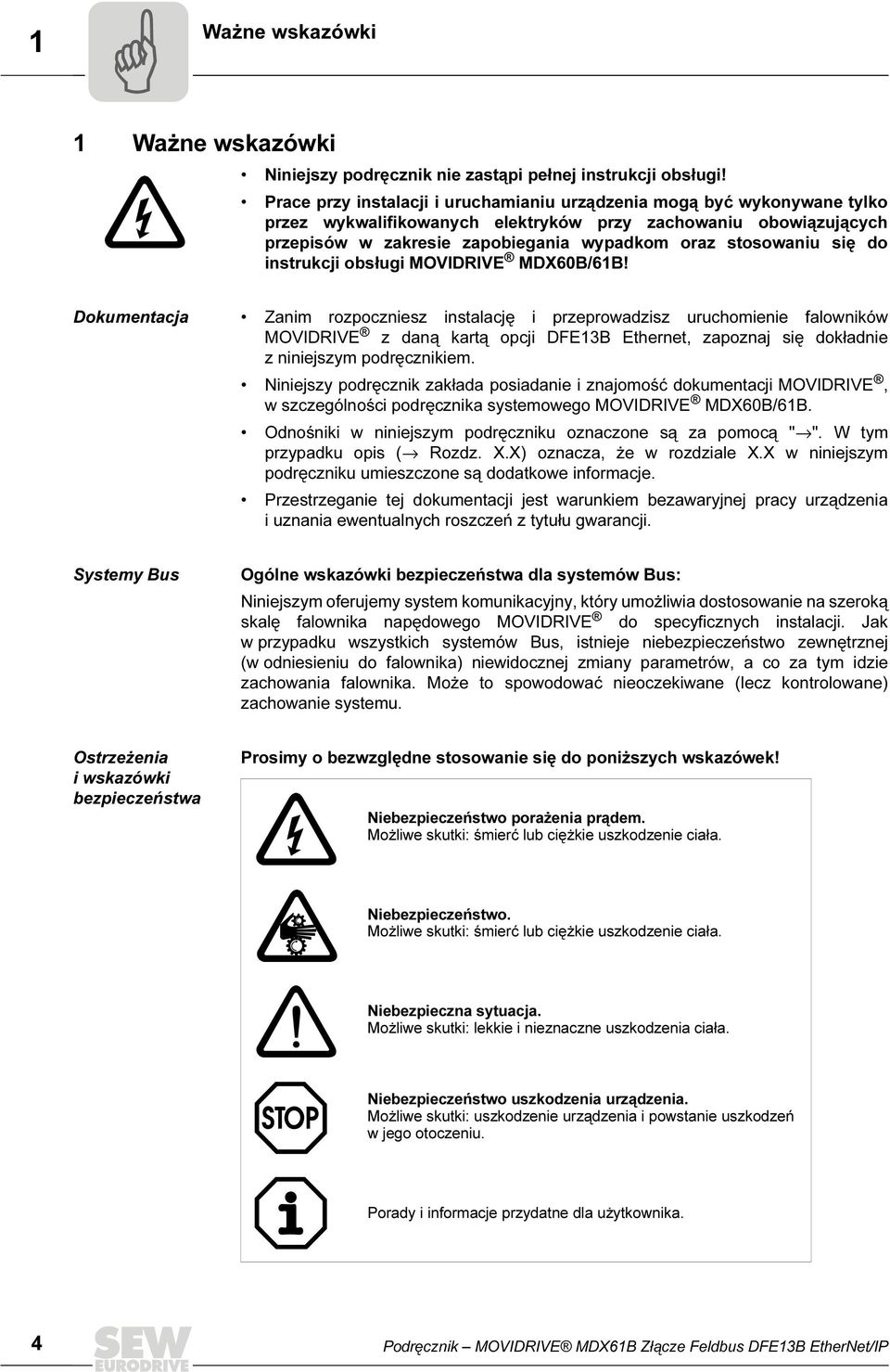 się do instrukcji obsługi MOVIDRIVE MDX60B/61B!