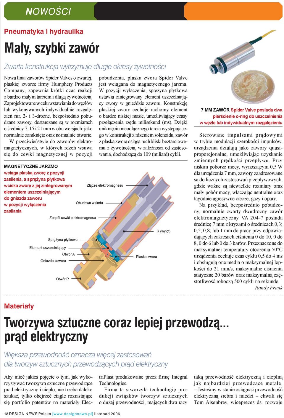 Zaprojektowane w celu wstawiania do węzłów lub wykonywanych indywidualnie rozgałęzień rur, 2- i 3-drożne, bezpośrednio pobudzane zawory, dostarczane są w rozmiarach o średnicy 7, 15 i 21 mm w obu