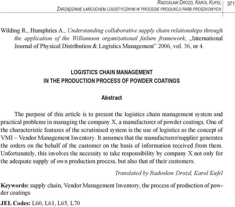 Management 2006, vol. 36, nr 4.