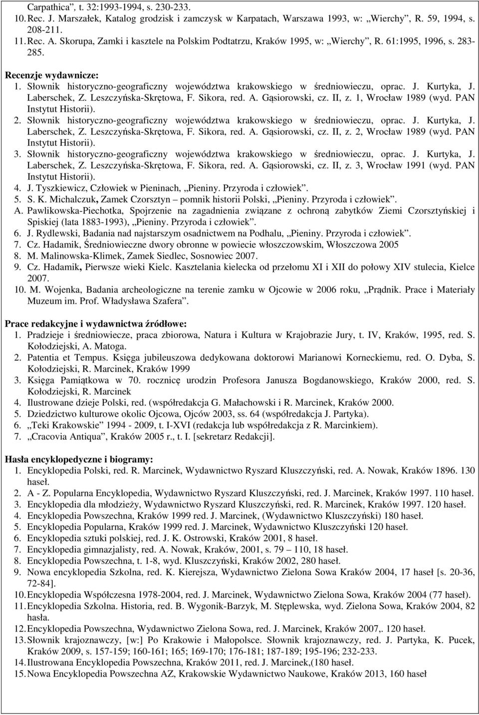 Słownik historyczno-geograficzny województwa krakowskiego w średniowieczu, oprac. J. Kurtyka, J. Laberschek, Z. Leszczyńska-Skrętowa, F. Sikora, red. A. Gąsiorowski, cz. II, z. 1, Wrocław 1989 (wyd.