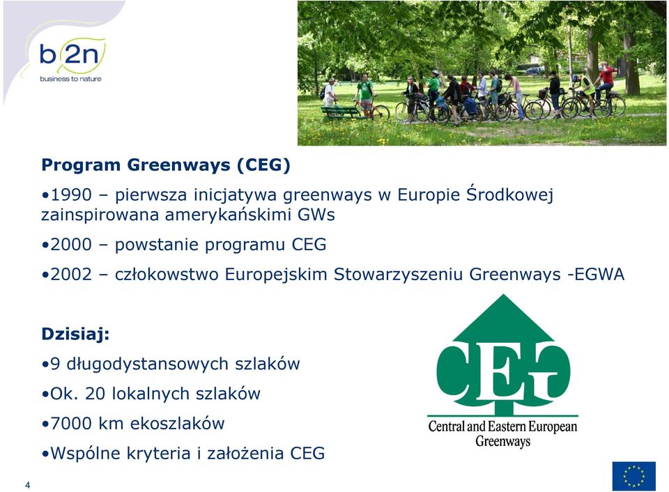 Europejskim Stowarzyszeniu Greenways -EGWA Dzisiaj: 9 długodystansowych