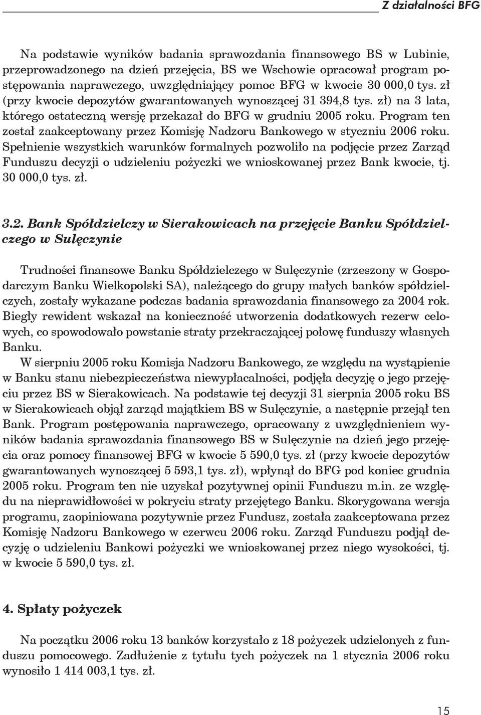 Program ten został zaakceptowany przez Komisję Nadzoru Bankowego w styczniu 2006 roku.