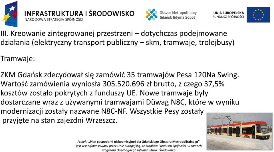 696 zł brutto, z czego 37,5% kosztów zostało pokrytych z funduszy UE.