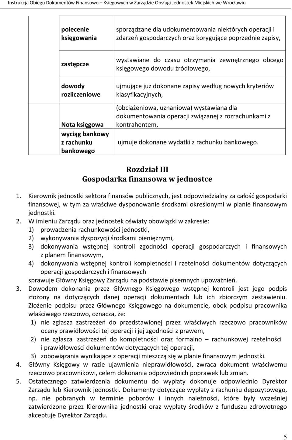 wystawiana dla dokumentowania operacji związanej z rozrachunkami z kontrahentem, ujmuje dokonane wydatki z rachunku bankowego. Rozdział III Gospodarka finansowa w jednostce 1.