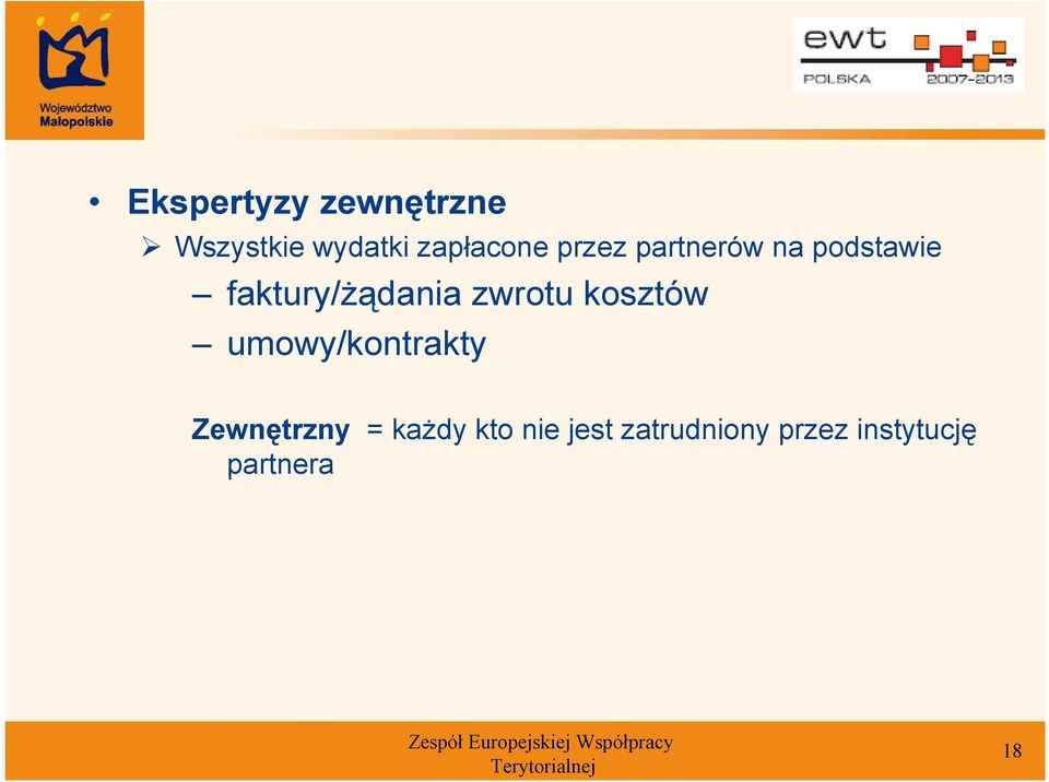 zwrotu kosztów umowy/kontrakty Zewnętrzny = każdy