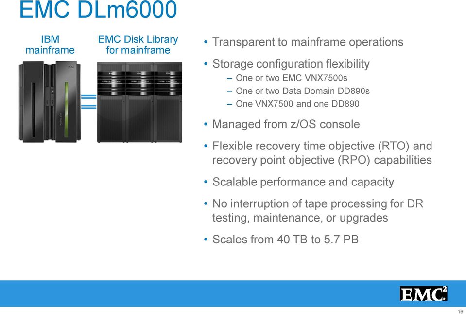 console Flexible recovery time objective (RTO) and recovery point objective (RPO) capabilities Scalable