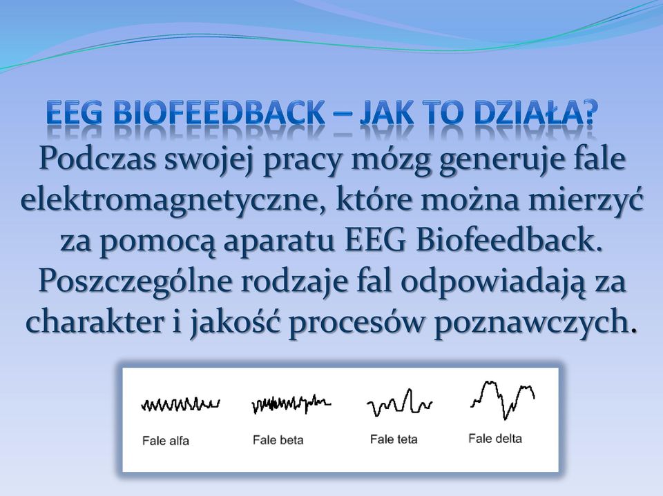 pomocą aparatu EEG Biofeedback.