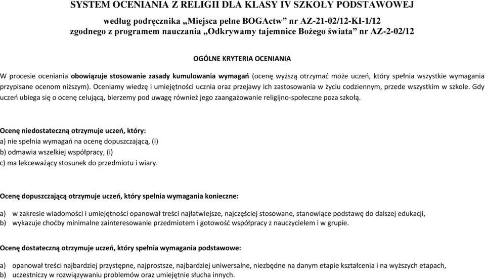 niższym). Oceniamy wiedzę i umiejętności ucznia oraz przejawy ich zastosowania w życiu codziennym, przede wszystkim w szkole.