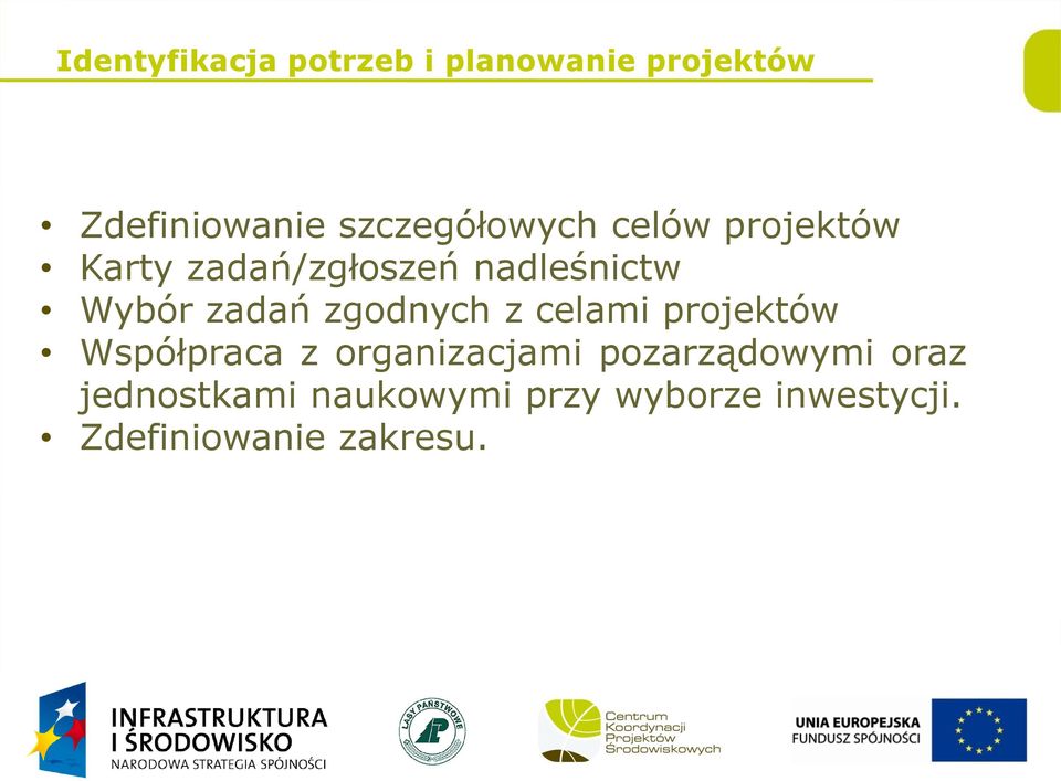 zadań zgodnych z celami projektów Współpraca z organizacjami