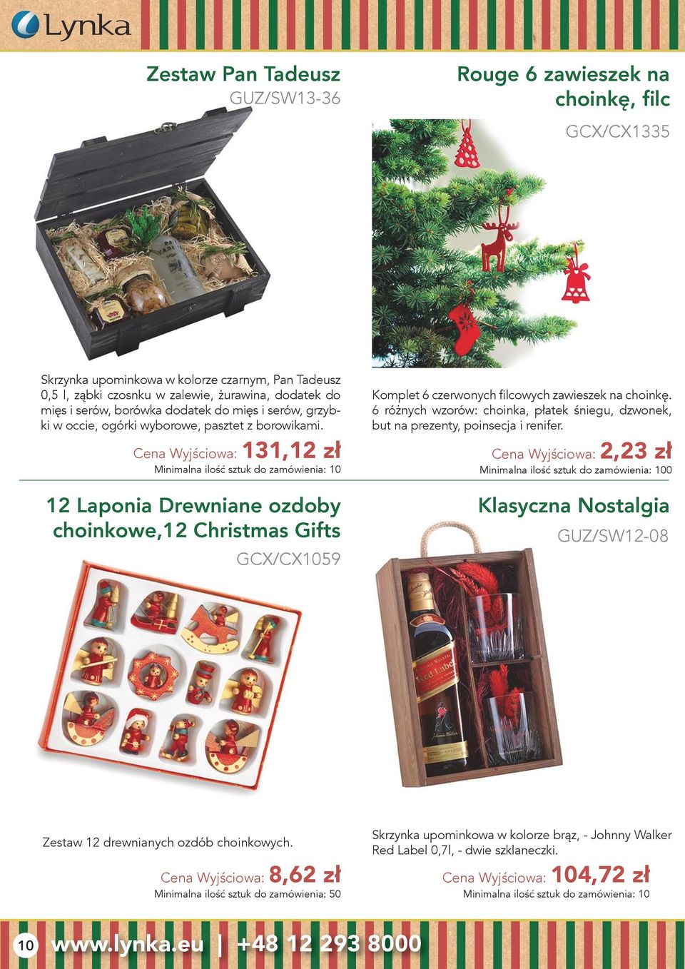 Cena Wyjściowa: 131,12 zł 12 Laponia Drewniane ozdoby choinkowe,12 Christmas Gifts GCX/CX1059 Komplet 6 czerwonych filcowych zawieszek na choinkę.